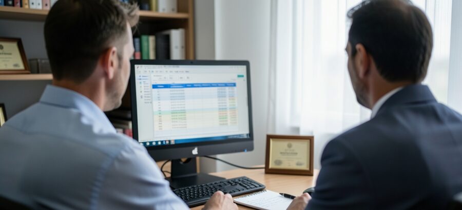 Personne âgée lisant un contrat d'assurance dépendance avec délai de carence